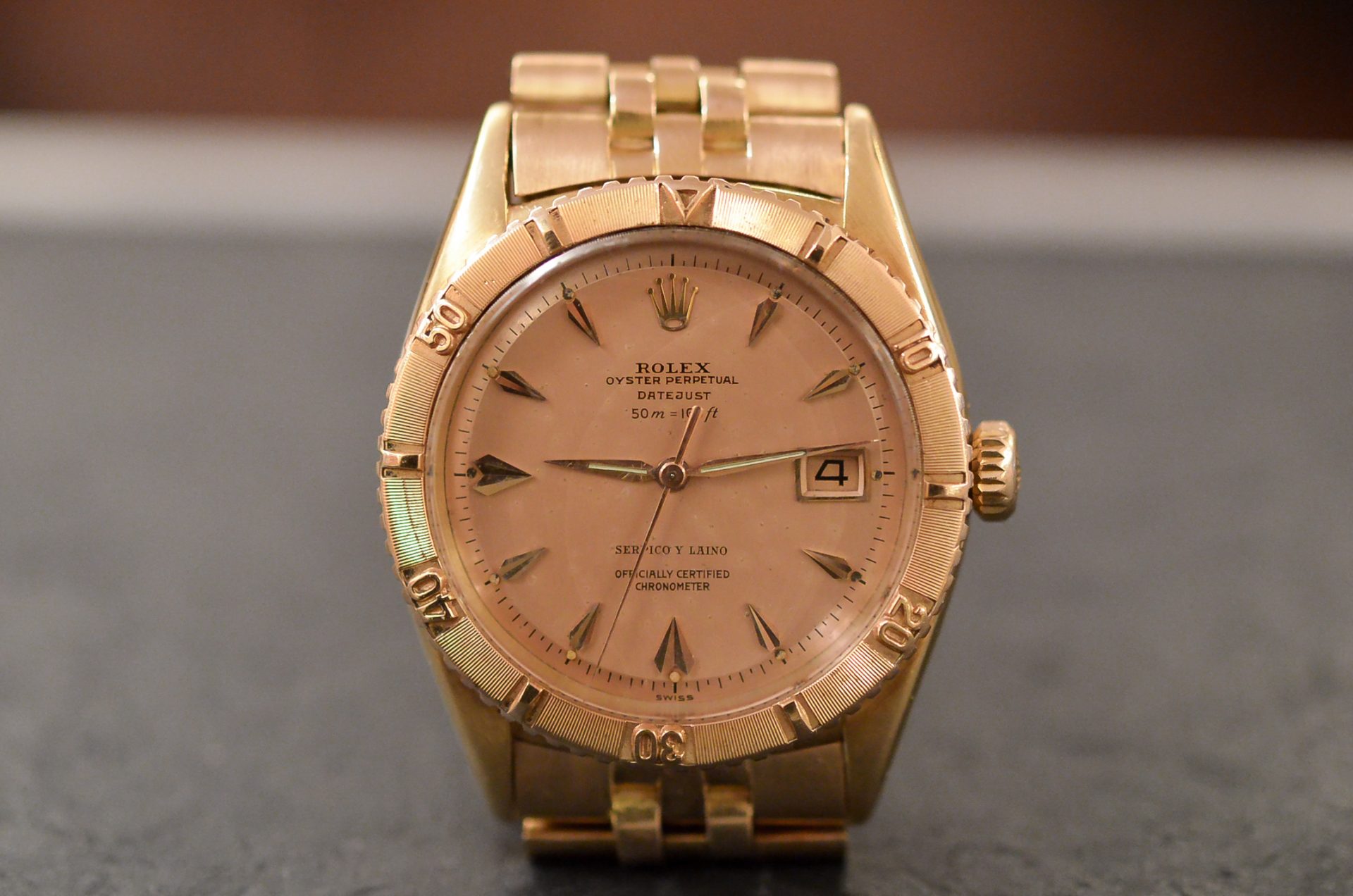 Rolex Datejust ref. 6309 Serpico Y Laino in Oro Rosa 18k | Tempus Orologi