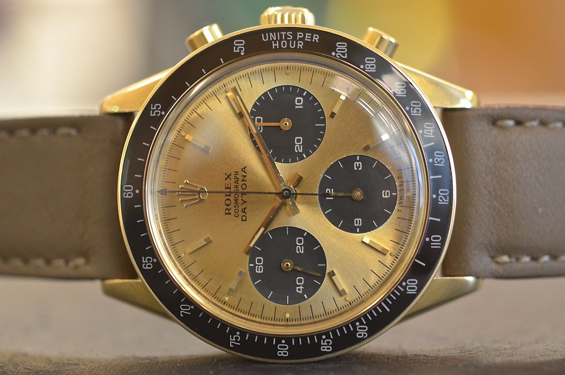 Rolex Daytona ref. 6241 Grafica Bianca Compax Brown in Oro Giallo 14k |  Tempus Orologi