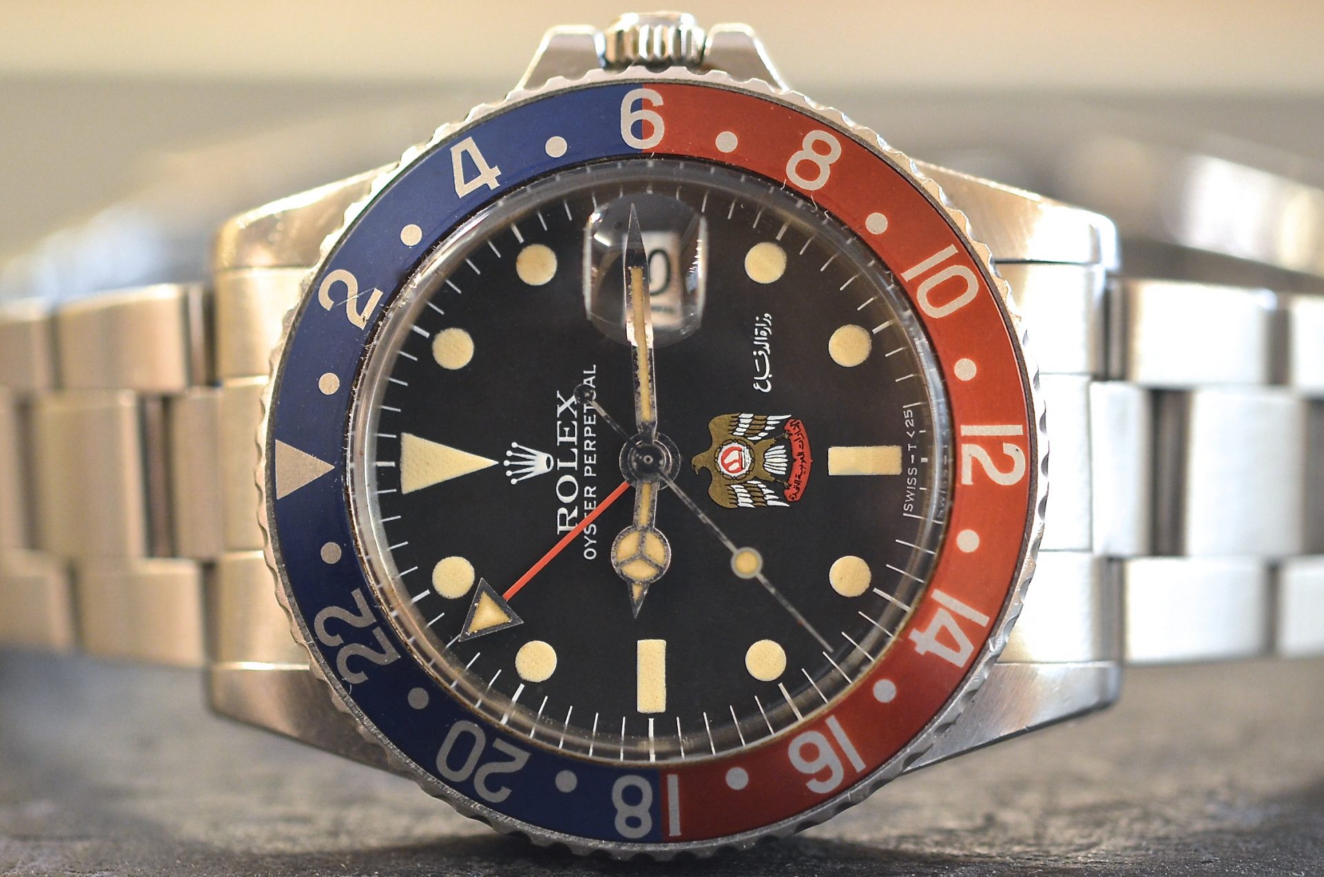 Rolex Gmt in acciaio Referenza 1675 Logo Uae Ministro Difesa | Tempus  Orologi