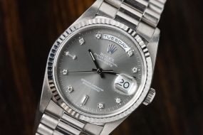 Rolex Day Date Ref 18239 Quadrante Brilli in oro bianco 18K Tempus Orologi