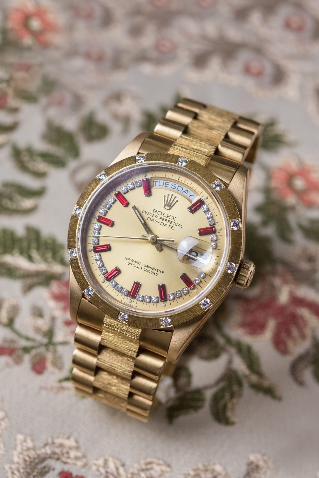 Ideel Er velkendte Nat Rolex Rolex Daydate Ref.18208 Oro Giallo 18k Quadrante Rubini